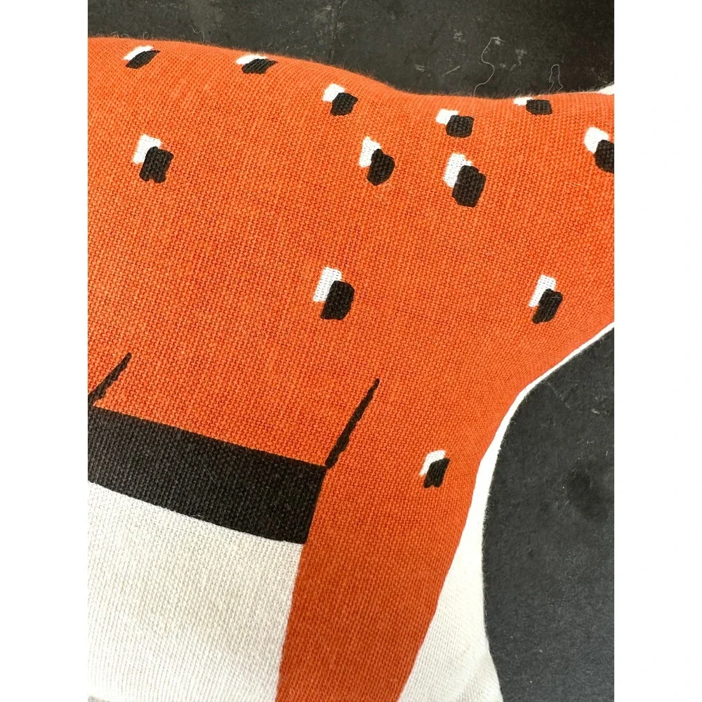 Land of Nod orange dinosaur throw pillow boys bedroom bed accent nursery dino